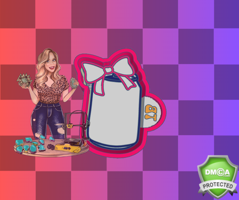 PLAIN CAN WITH BOW- Cardstock Cut File Included