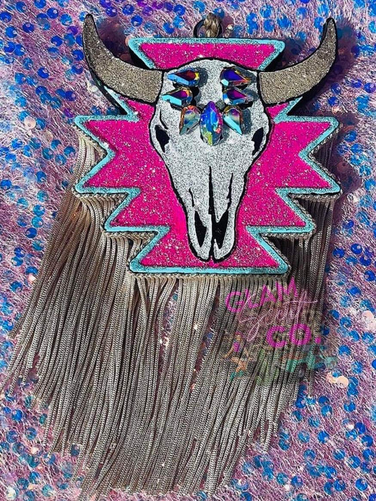 aztec concho bull skull