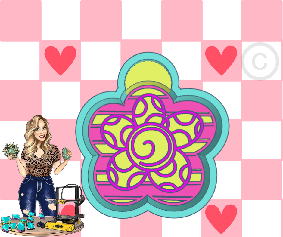 GROOVY RETRO FLOWER STL FILE