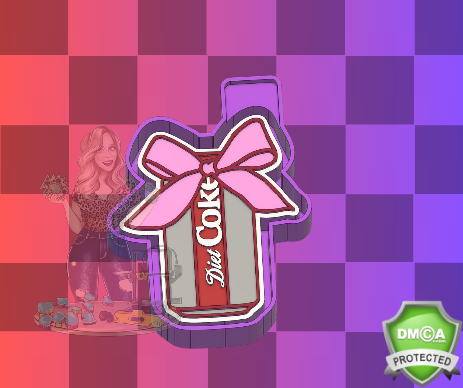 Diet coke can with bow