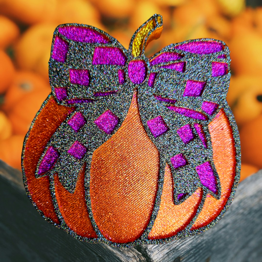 CHECKERED BOW PUMPKIN