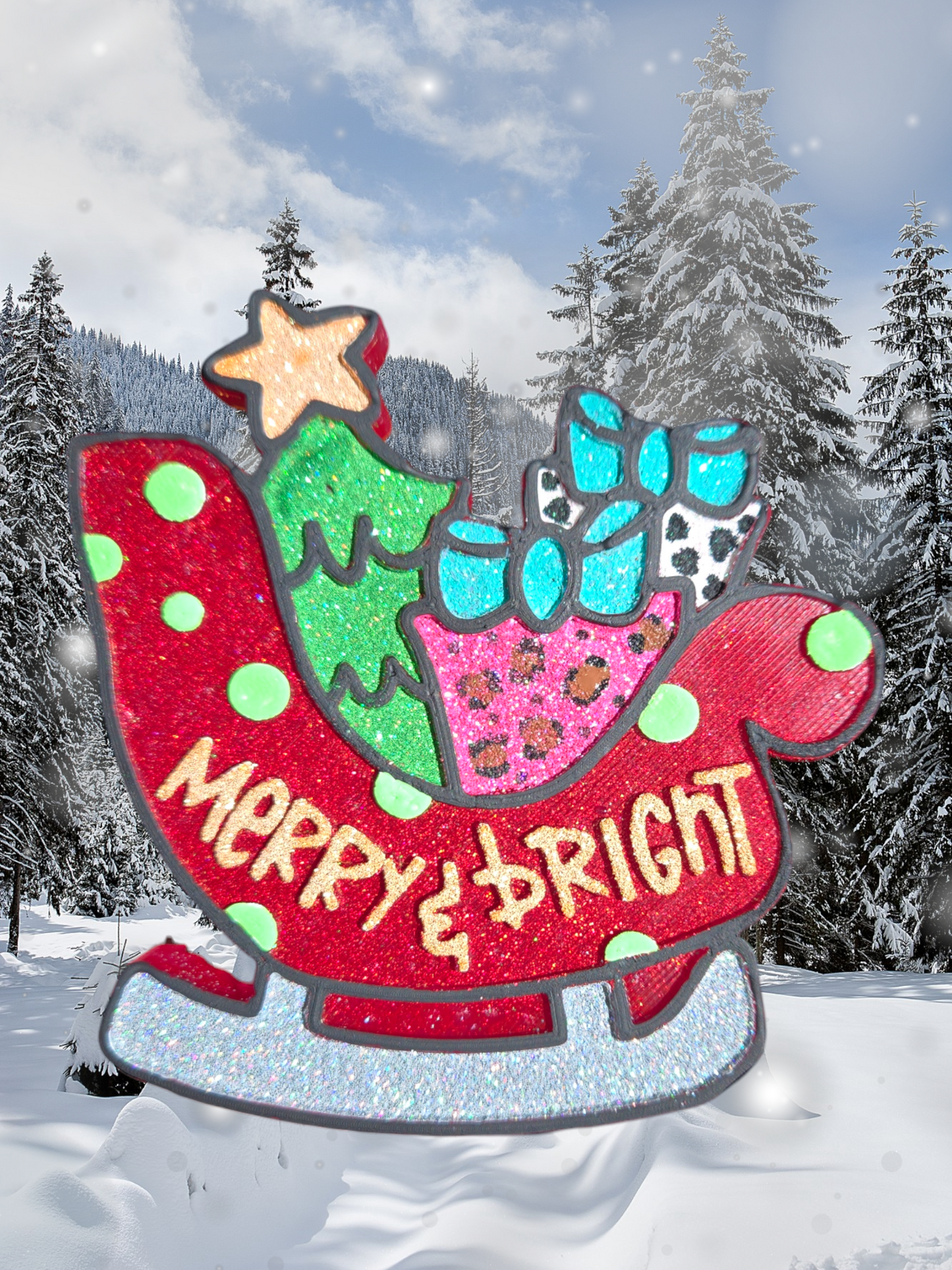 MERRY & BRIGHT SANTA SLEIGH