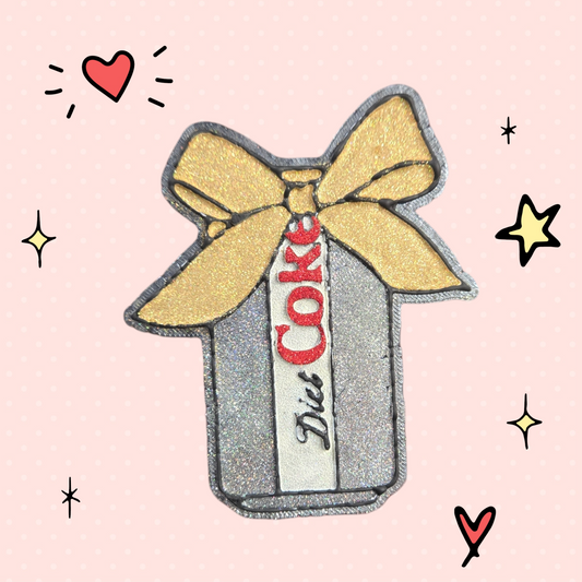 Diet coke can with bow