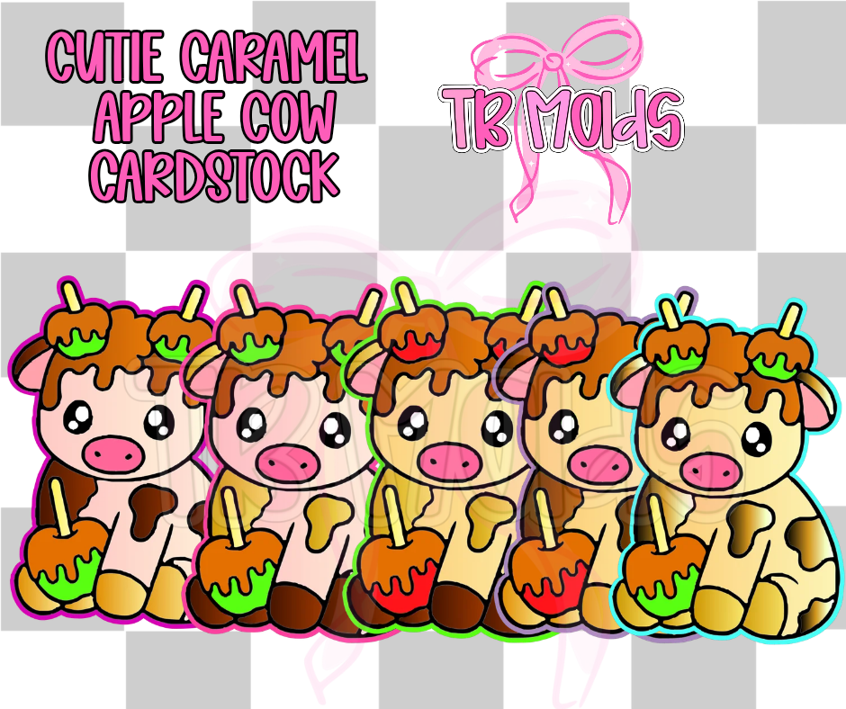 Cutie caramel apple cow - TB MOLDS mixed grab bag cardstock
