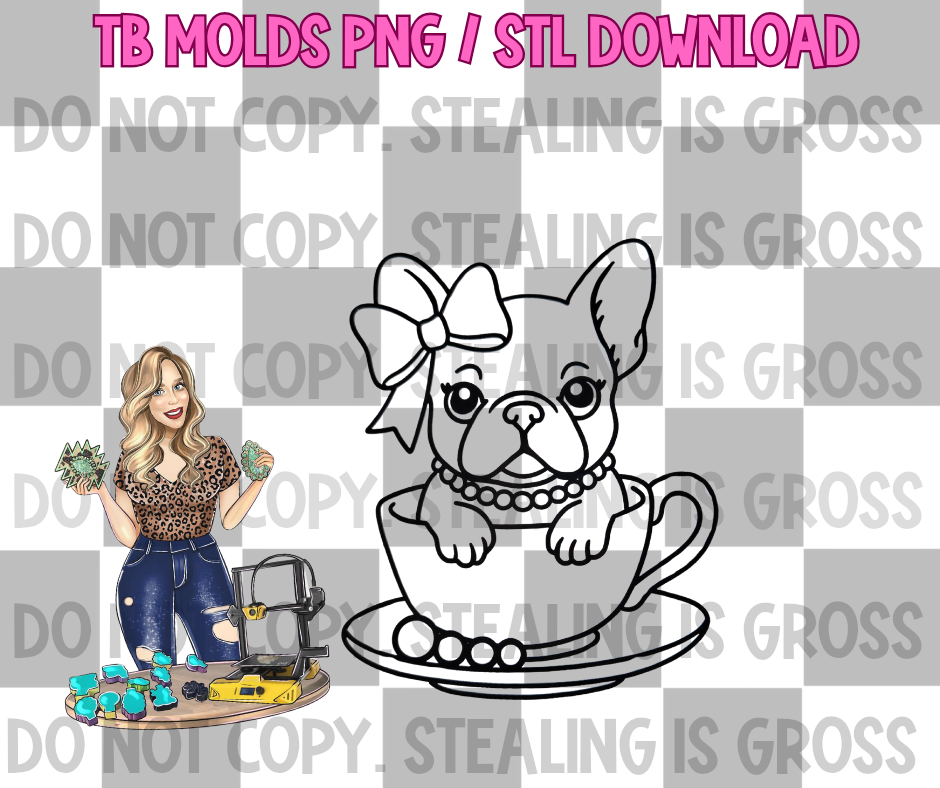Teacup frenchie PNG STL