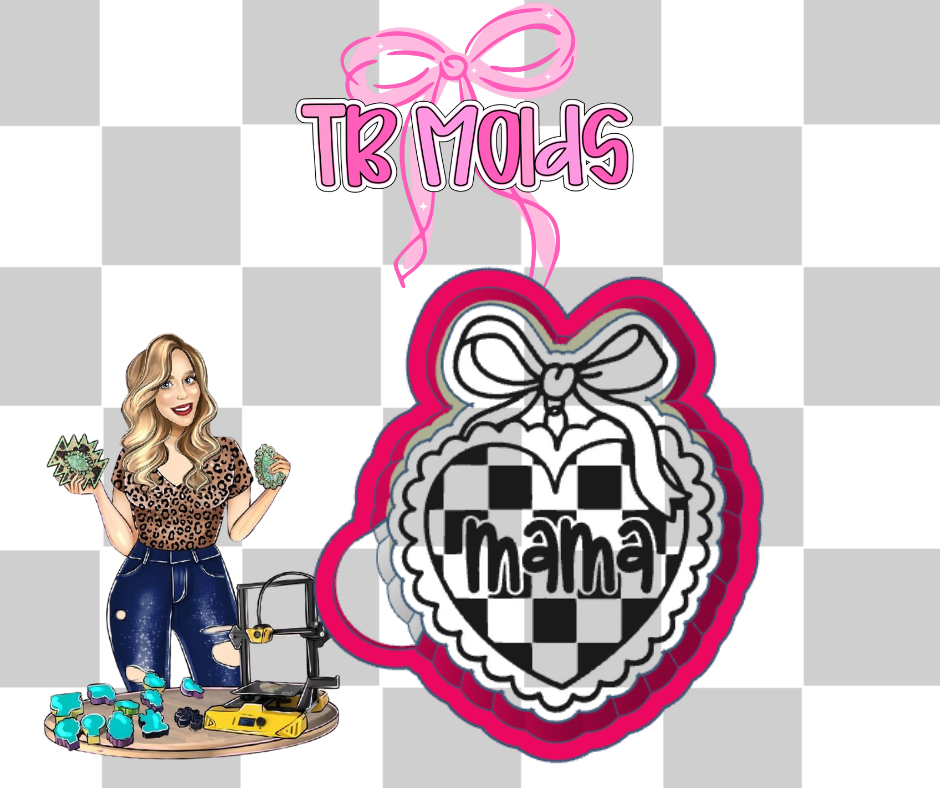 Checkered mama locket