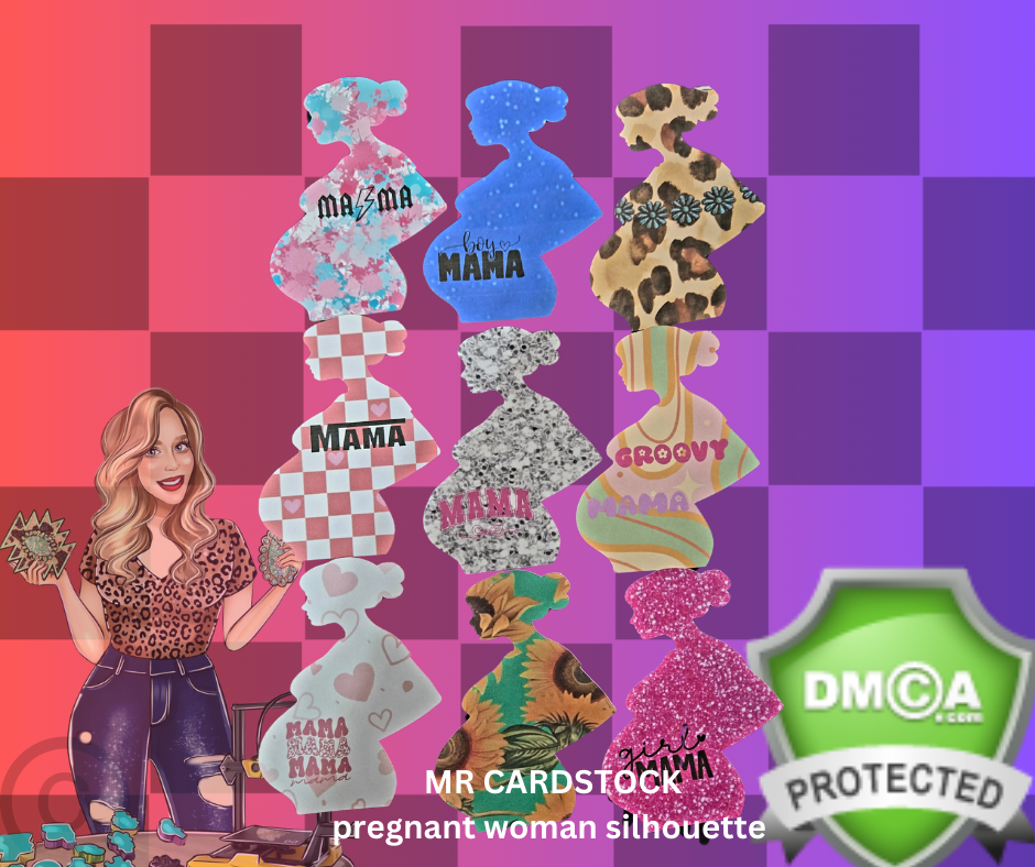 Pregnant woman silhouette cardstock MR CARDSTOCK