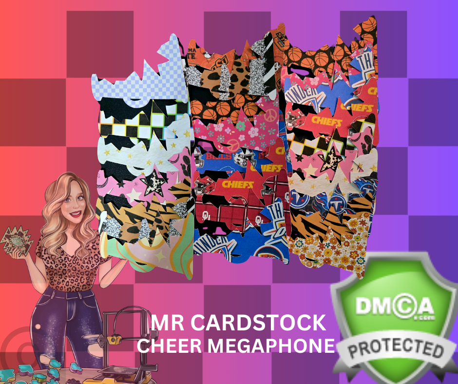 Cheer megaphone cardstock MR CARDSTOCK