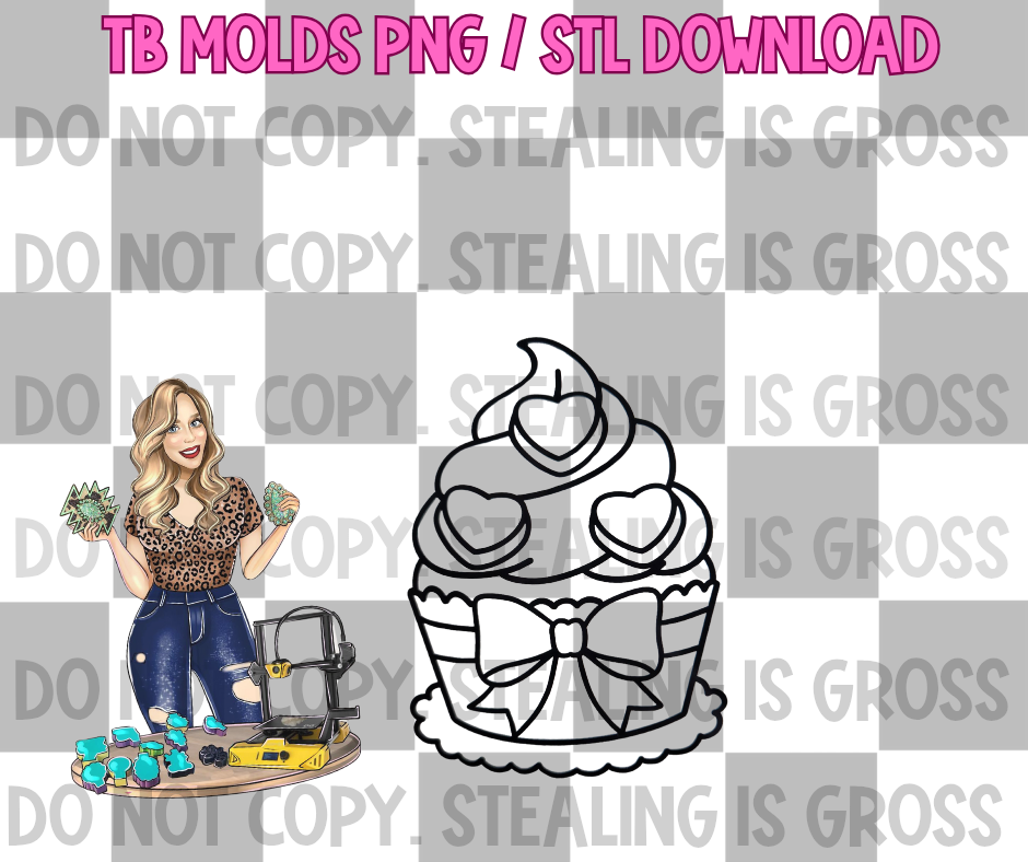 Heart candy cupcake PNG STL