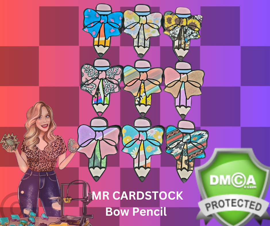 Bow pencil cardstock MR CARDSTOCK