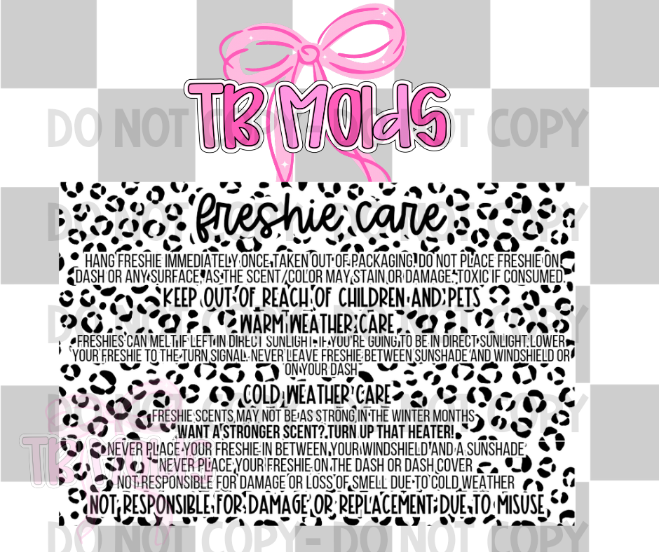 3x2 freshie care label leopard