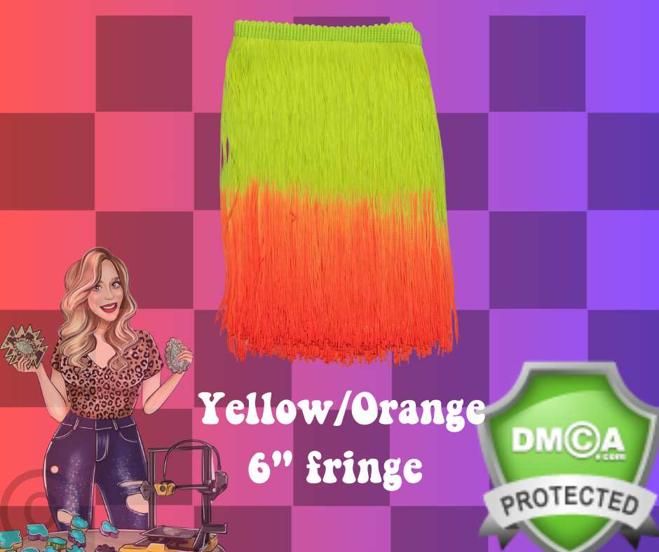 Yellow/orange 6 inch fringe