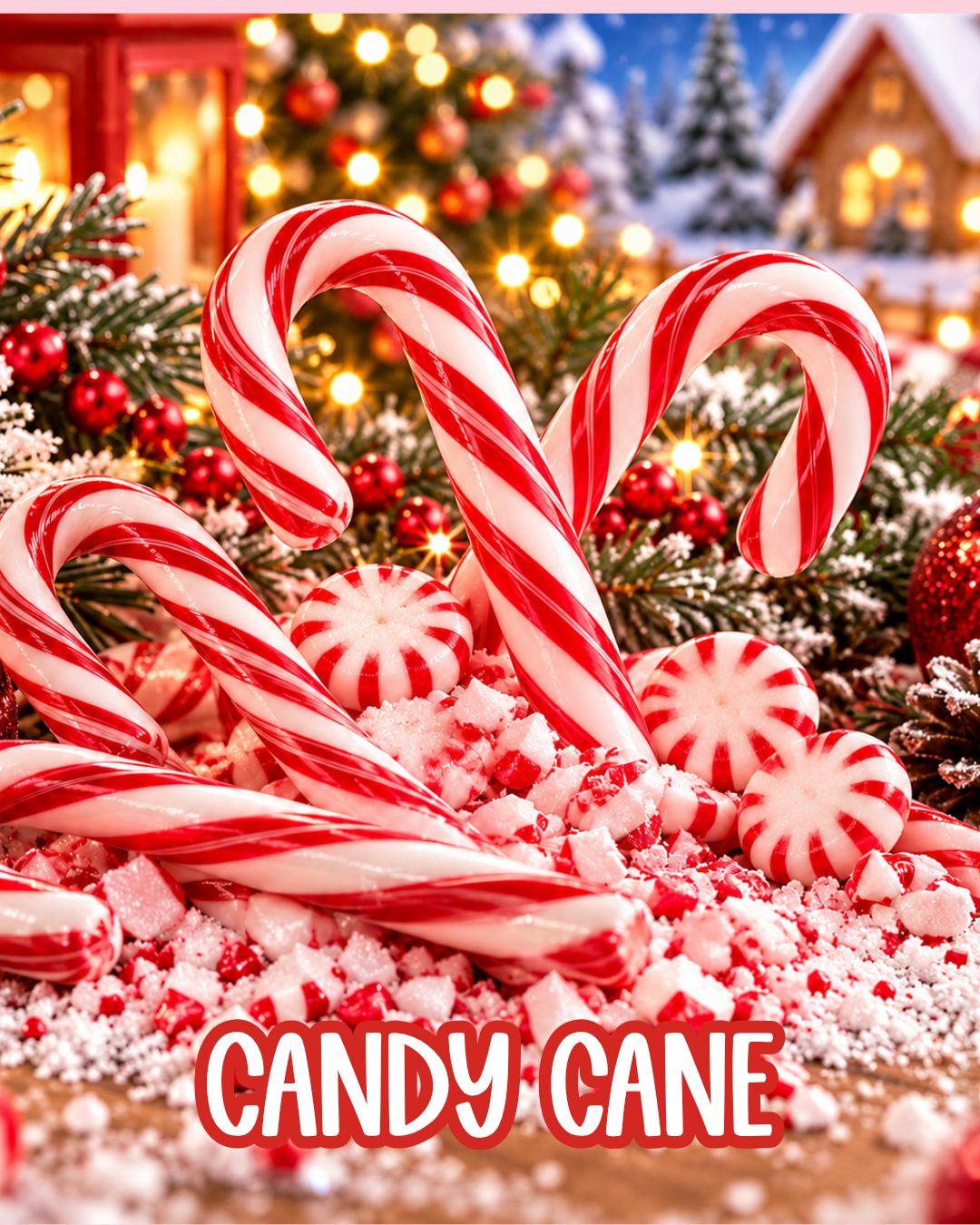 Candy Cane Round Aroma Beads