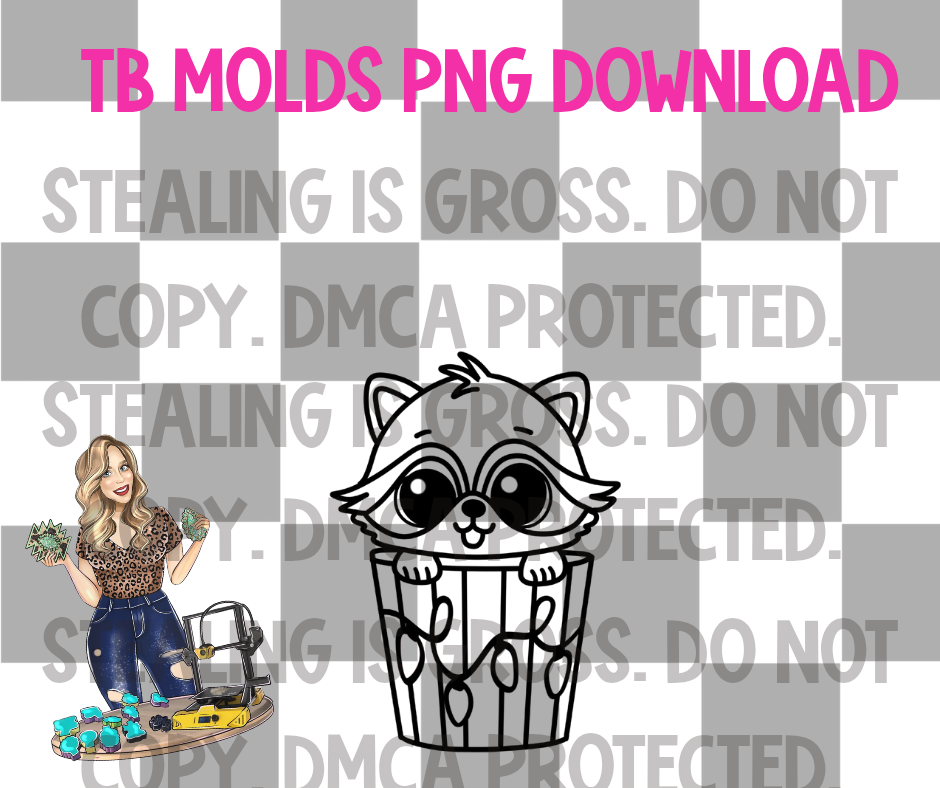 Trash can christmas raccoon PNG