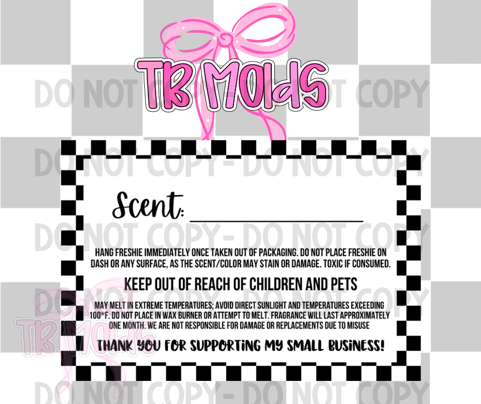 3x2 scent label checkered