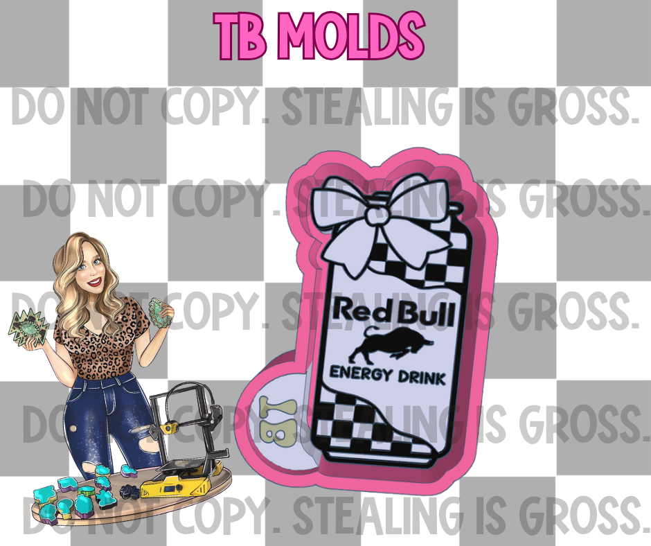 Checkered red bull with bow