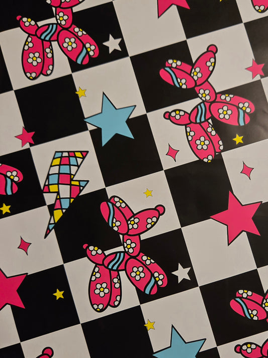 Checkered Disco Balloon Dog 10x13 Poly Mailer