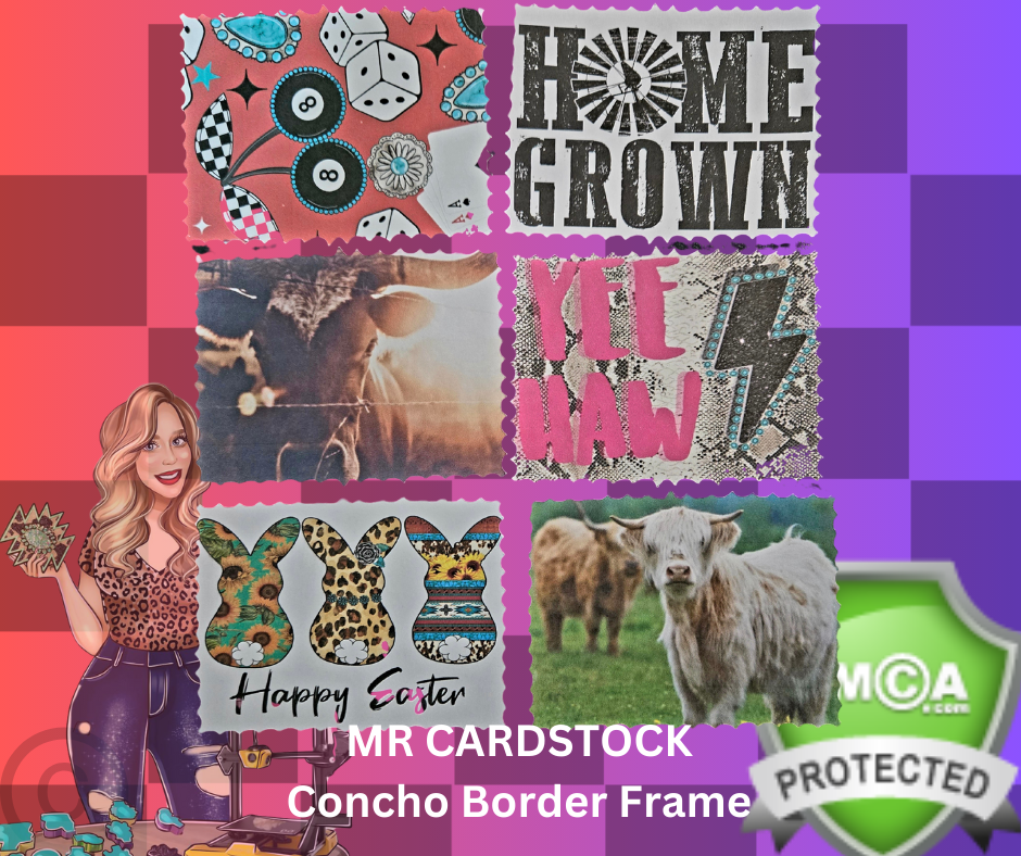 Concho border frame cardstock MR CARDSTOCK
