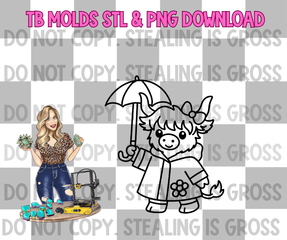 Raincoat highland STL PNG