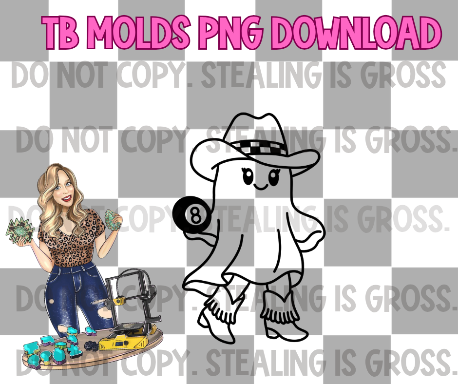 8ball cowgirl ghost PNG