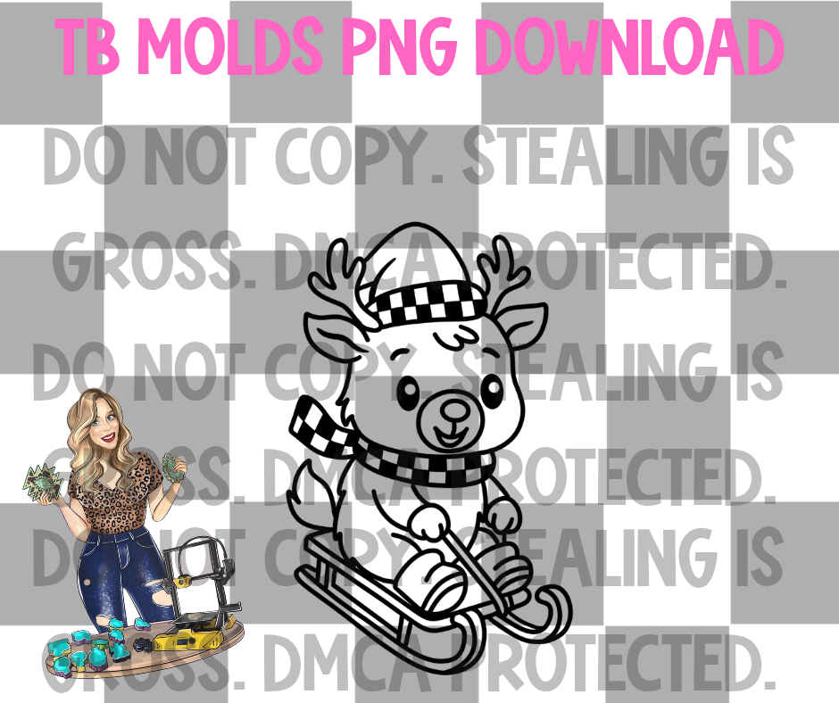 Sledding reindeer PNG