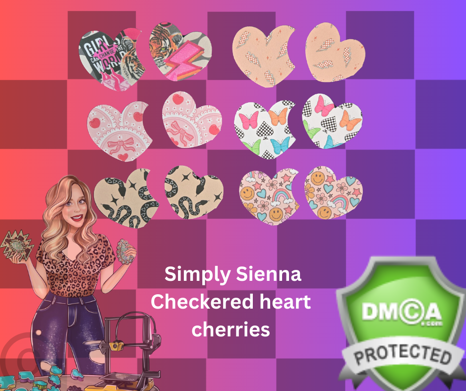 Checkered heart cherries cardstock SIMPLY SIENNA