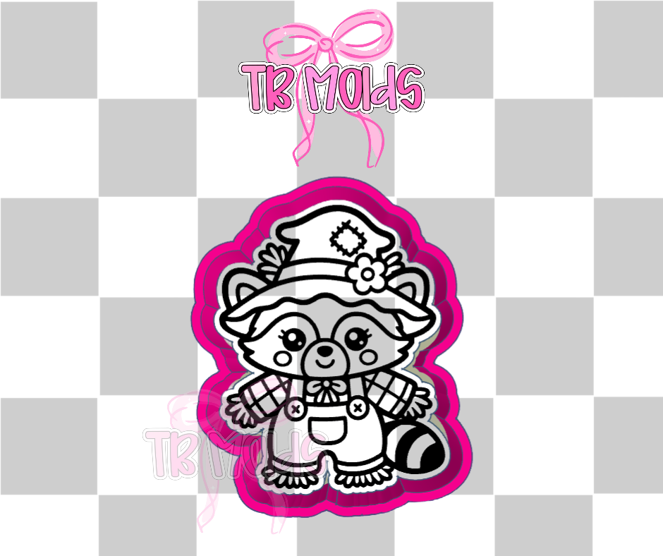 Raccoon scarecrow