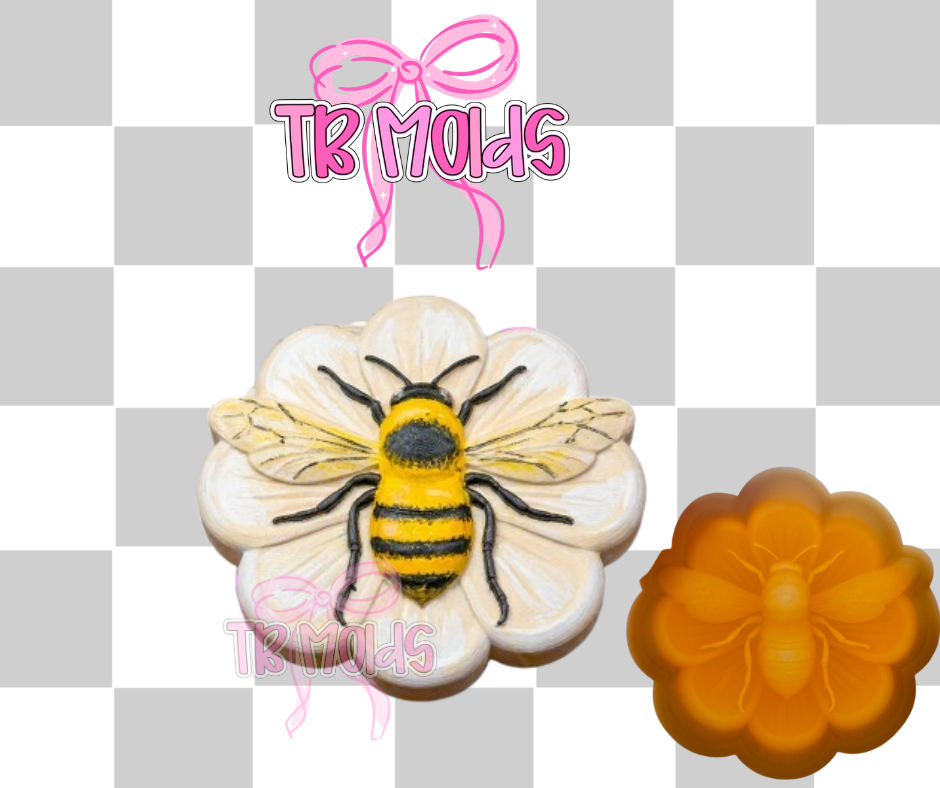 3D Bee on Flower