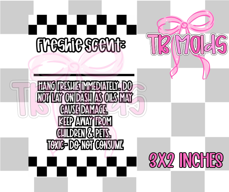 3x2 checkered fredhie scent label