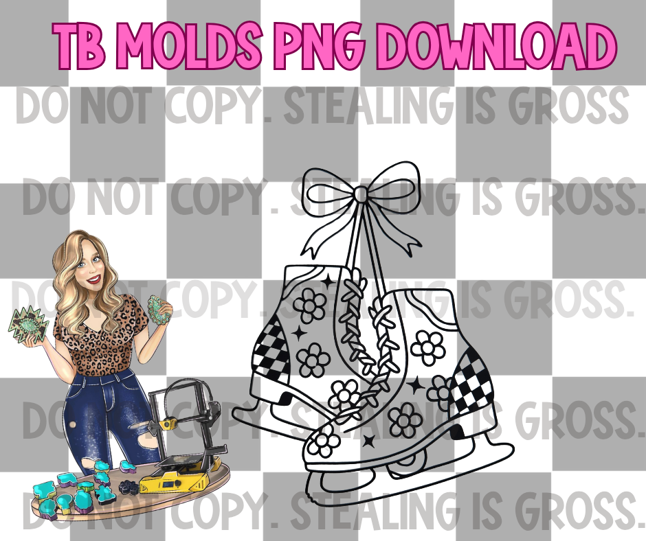 Retro ice skates PNG