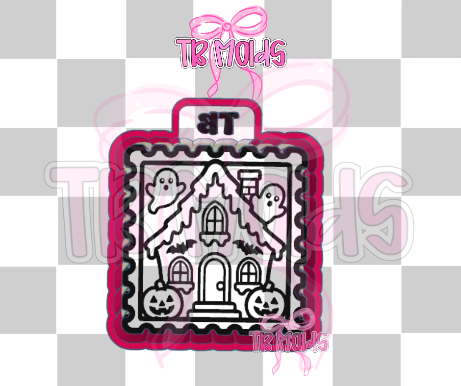 Haunted house stamp