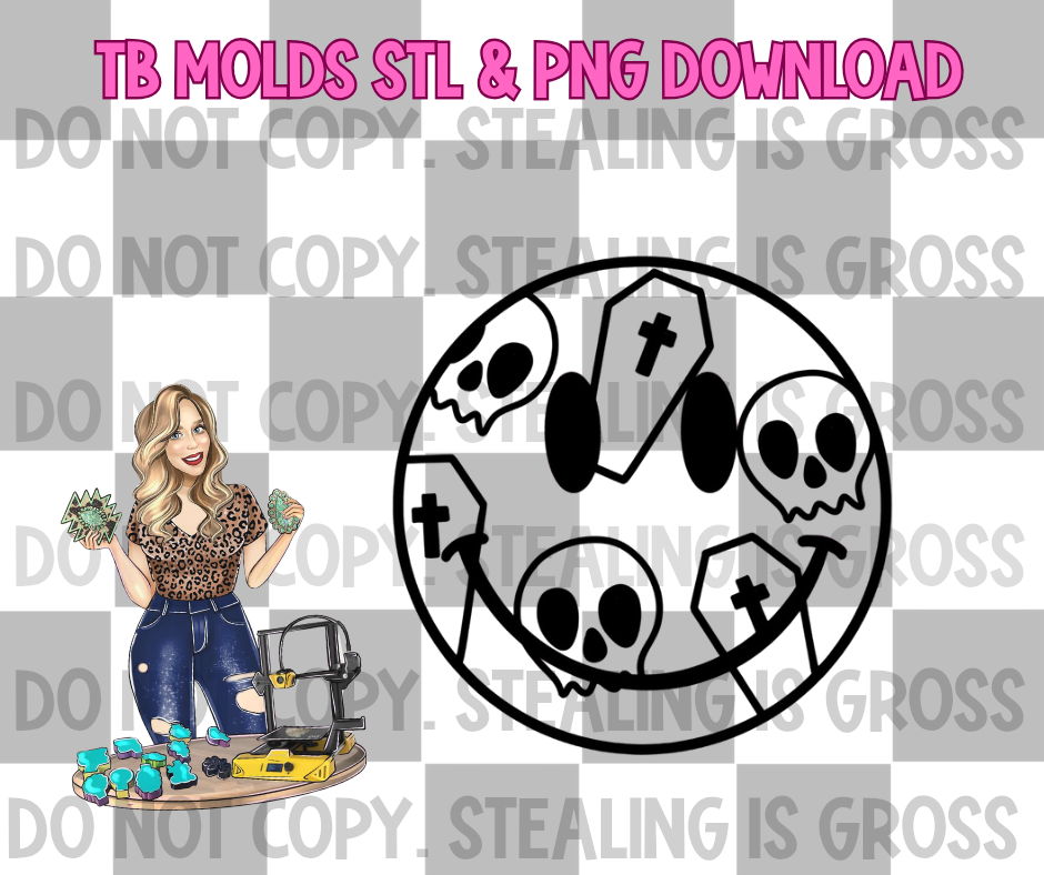 Skull coffin smiley STL PNG