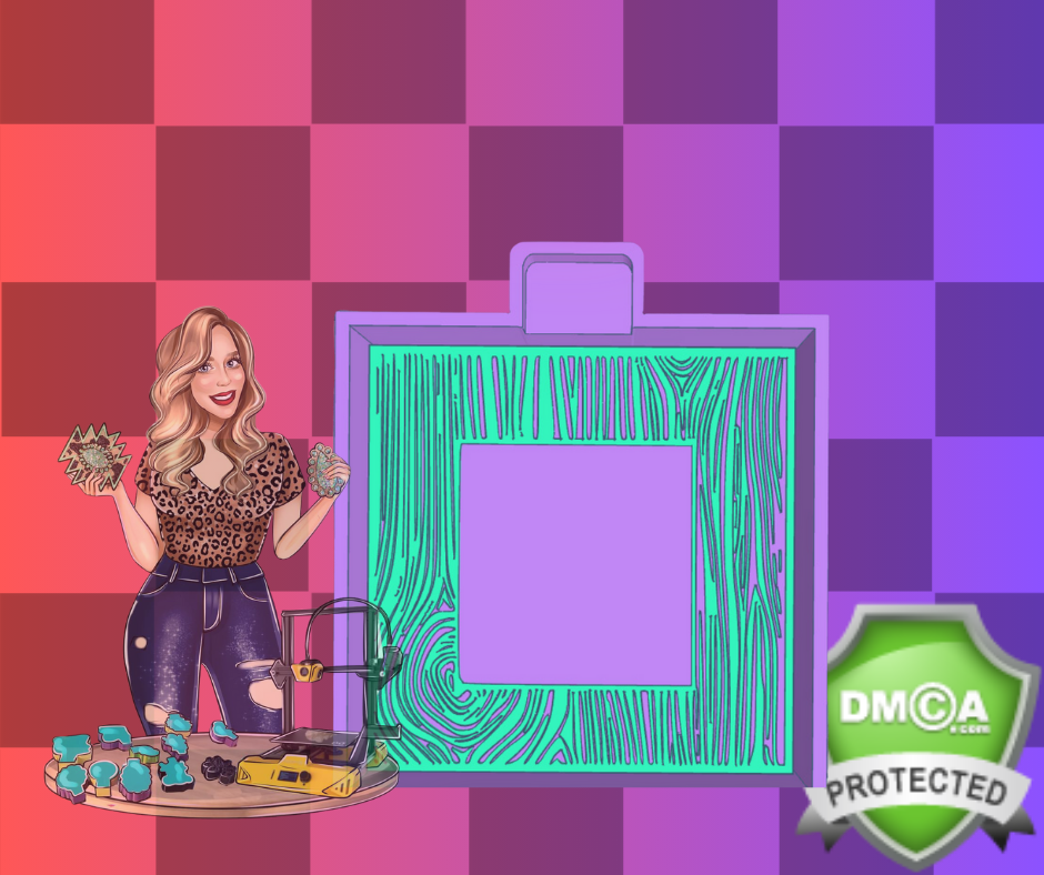 Square wood grain frame