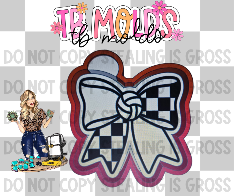 Checkered volley ball bow