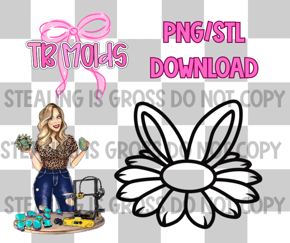 Bunny Flower PNG/STL Download