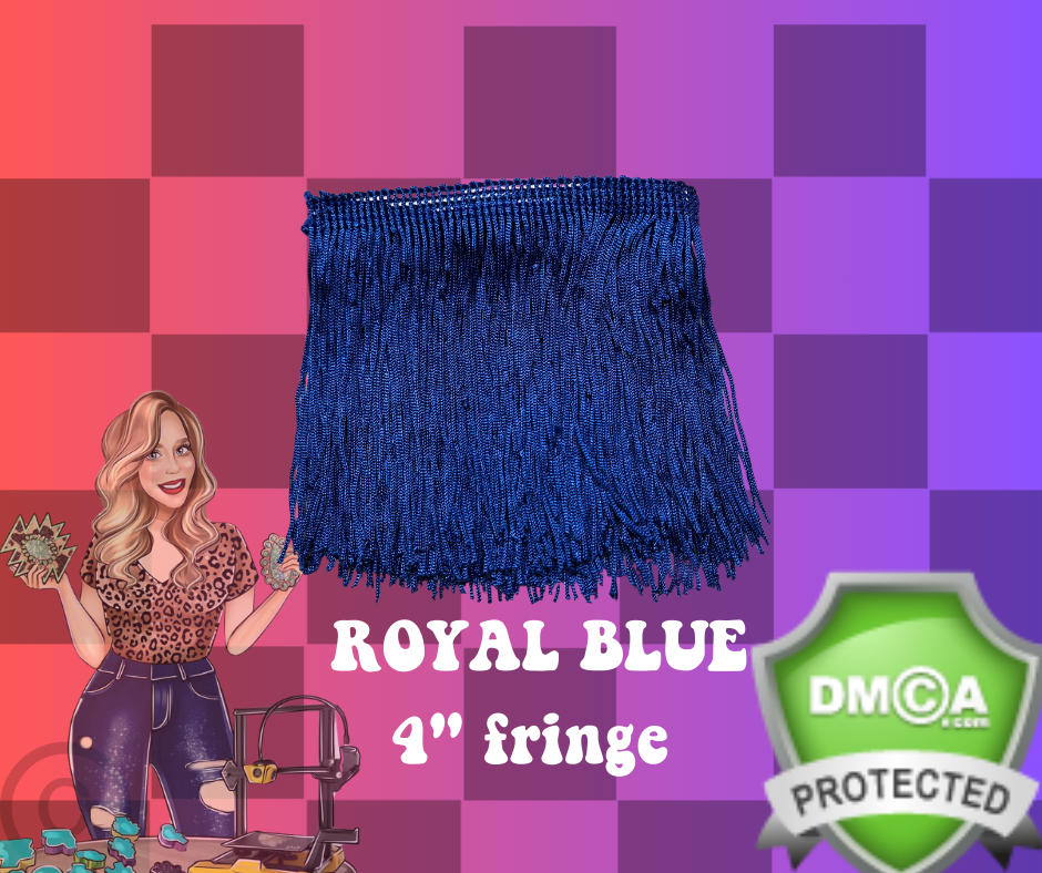 Royal blue 4 inch fringe