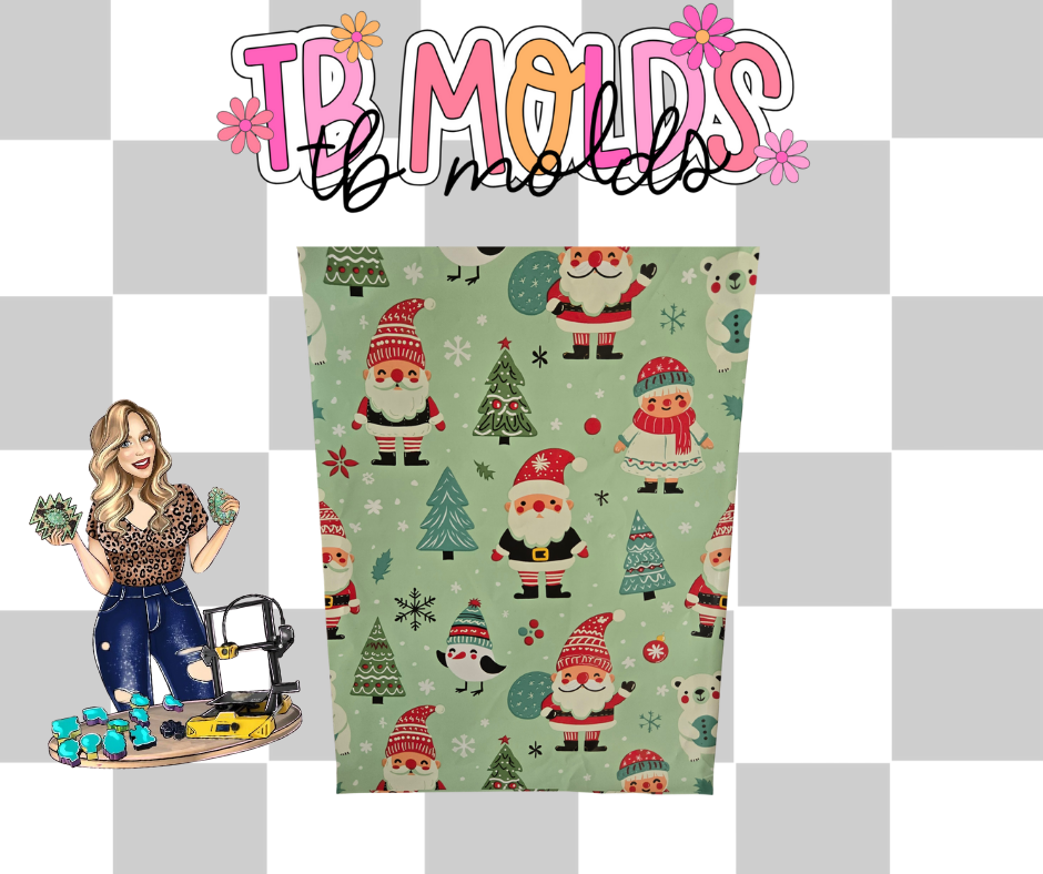 7.5 x 10.5 Woodland Santa Poly Mailer