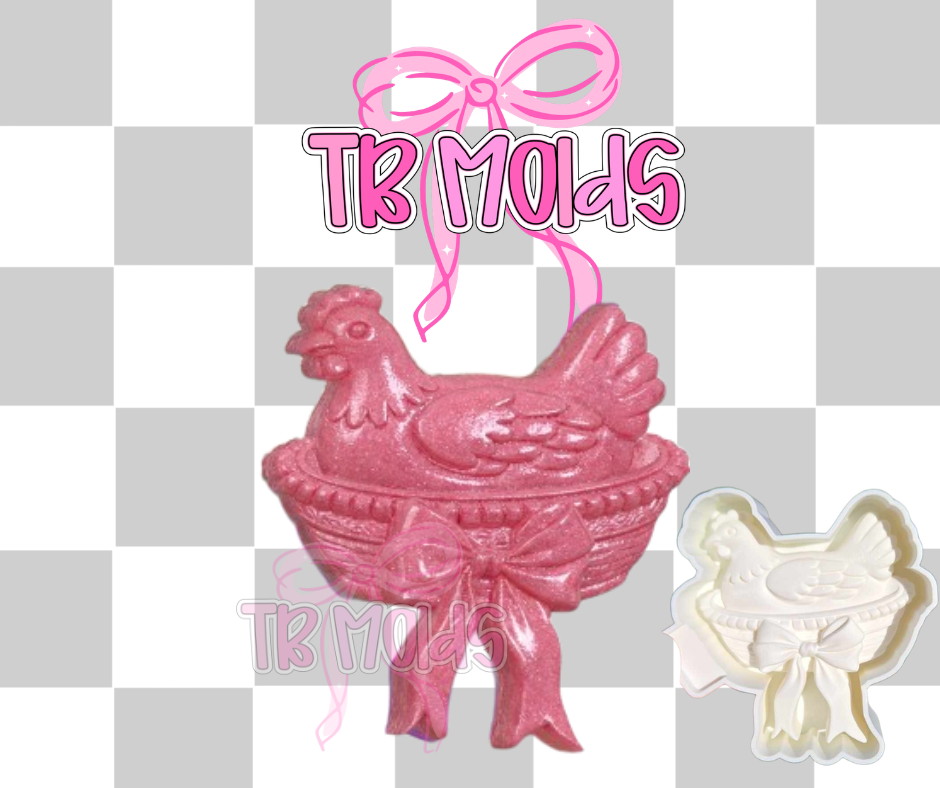 3d laying hen with bow
