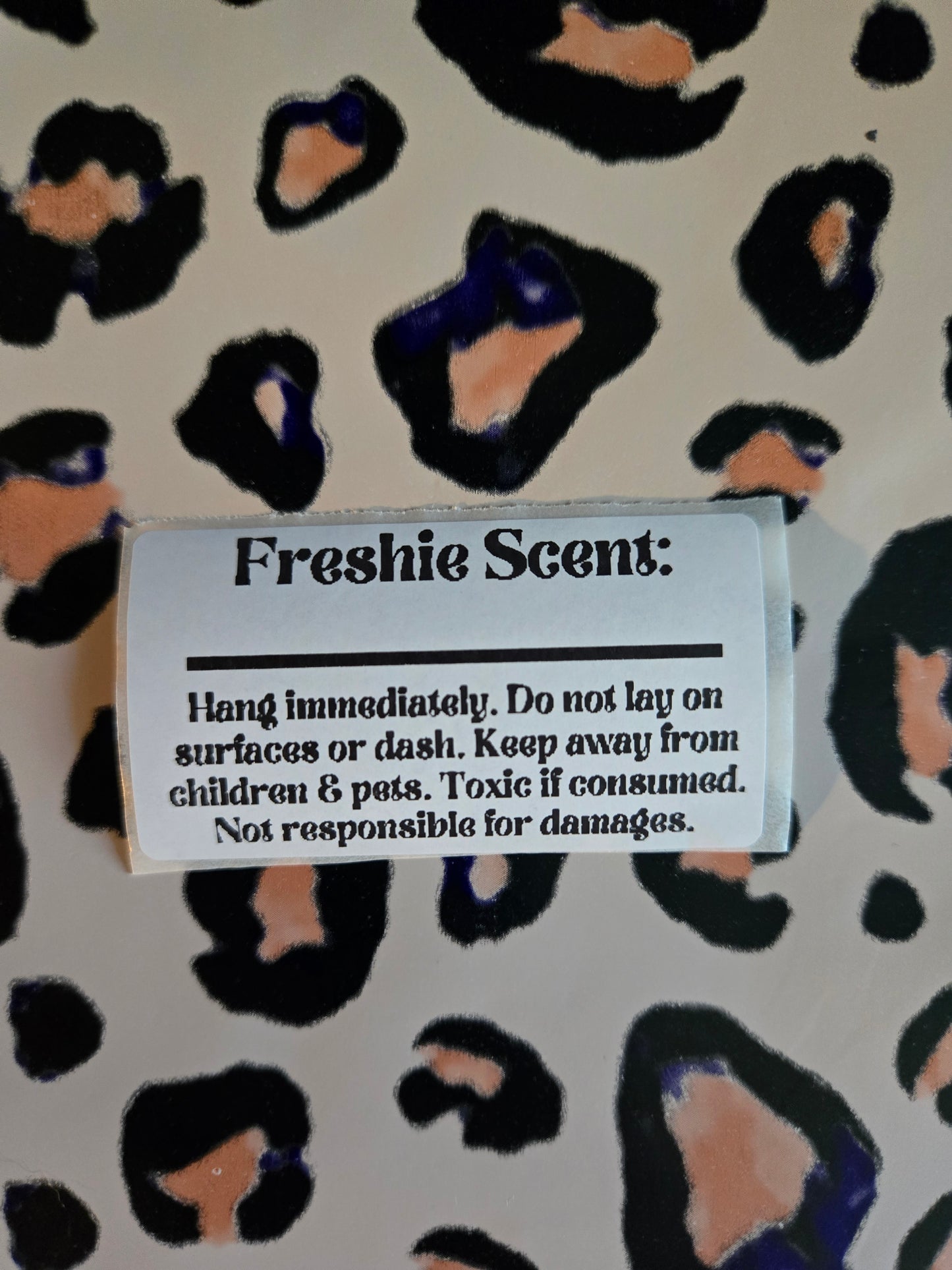 Freshie scent label