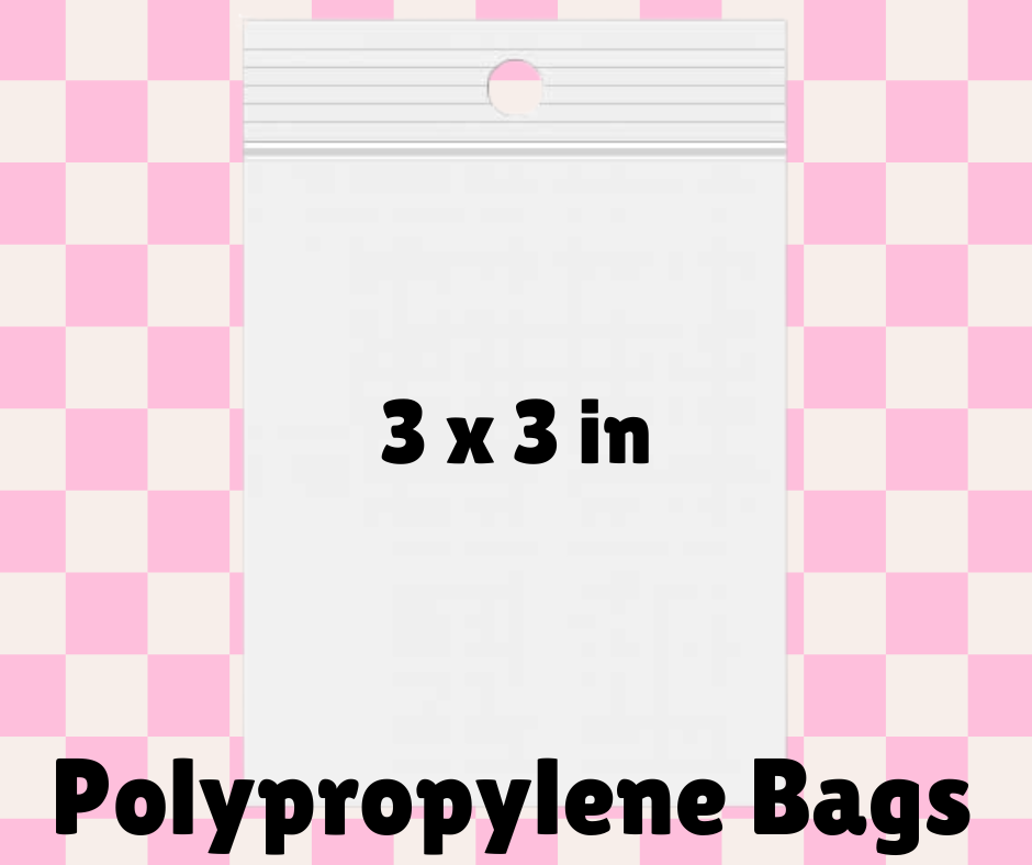 3x3 clear polypropylene bags