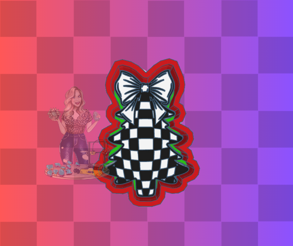 CHECKERED TREE WITH BOW