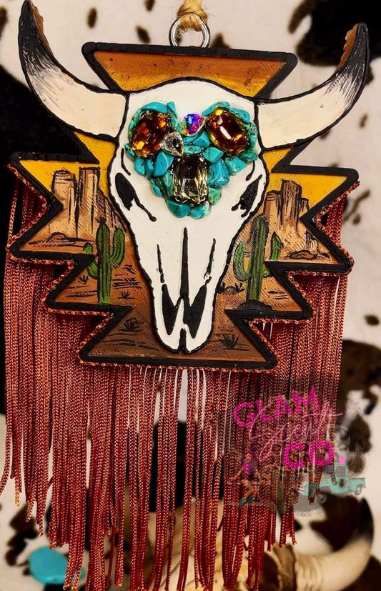 aztec concho bull skull