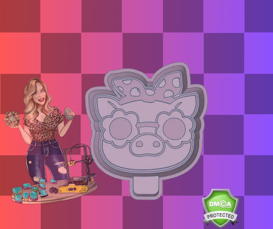 Flower glasses pig