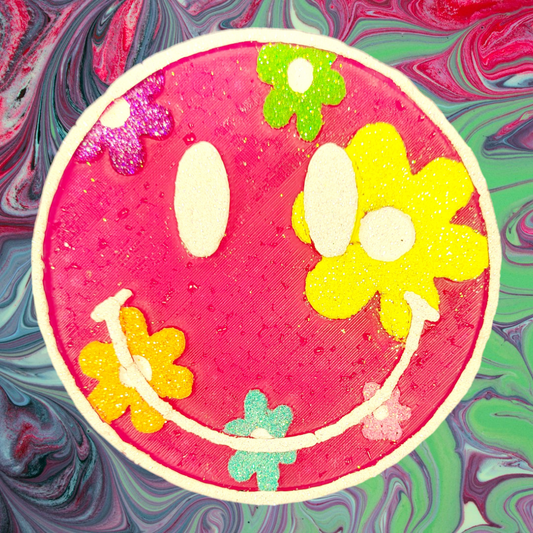 retro smiley round