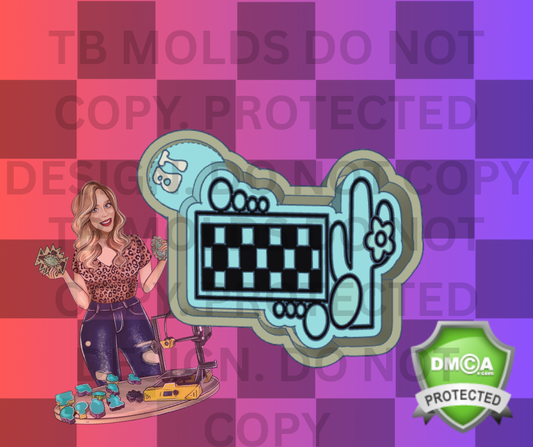 CONCHO CHECKEREBOARD WITH CACTUS