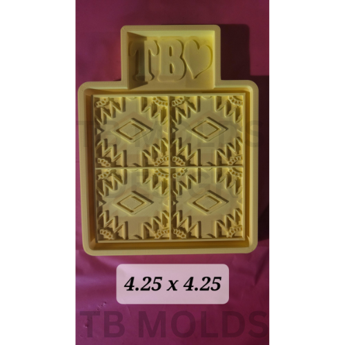 Aztec 4 pc wax snap bar mold