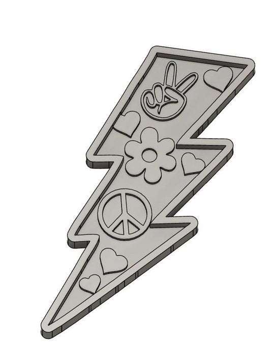 Lightning bolt insert- peace