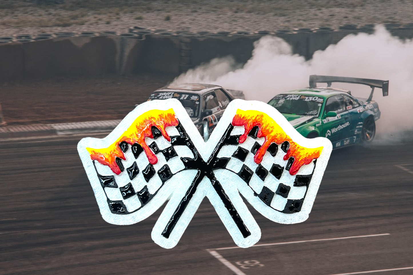 Drippy checkered race flag