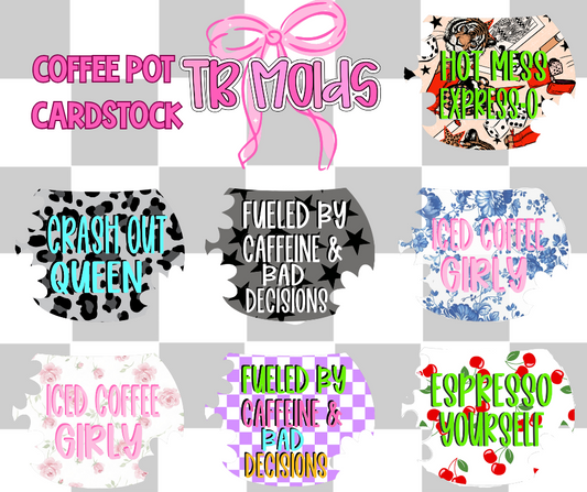 Floral coffee pot- TB MOLDS mixed grab bag cardstock