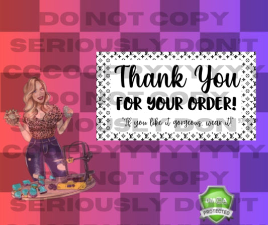 Thank you label